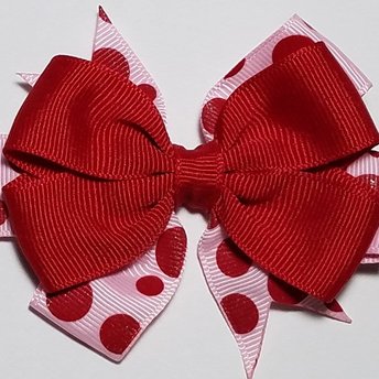 3.5" Red Pink Glitter Polka Dot