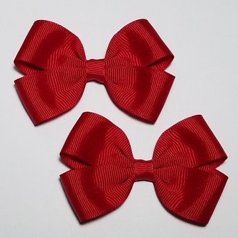 3" Bowtie Style Pigtail Bow Set