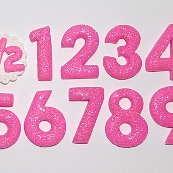 Pink Glitter Birthday Number