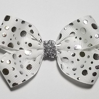 3" White Foil Polka Dot 