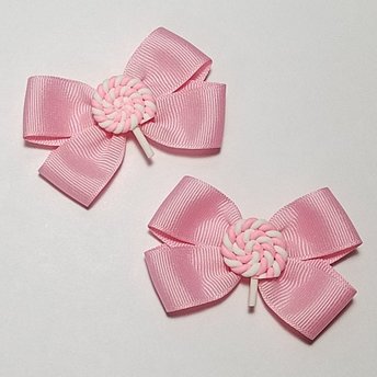 3" Pink Lollipop Pigtail Set 