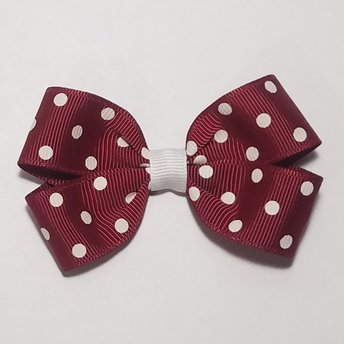 3" Maroon White Polka Dot 