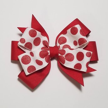 3.5" Red Glitter Polka Dot 
