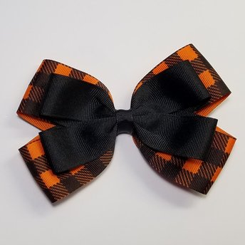 5" Orange Buffalo Plaid 
