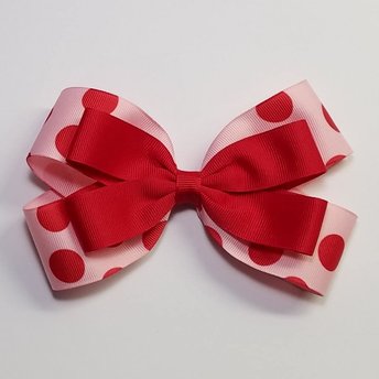 5" Pink Red Polka Dot 