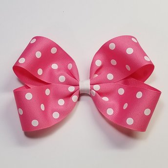 5" Bright Pink Polka Dot