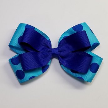 5" Royal Blue Turquoise Polka Dot 