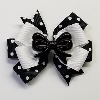 3.5" Black Polka Dot 