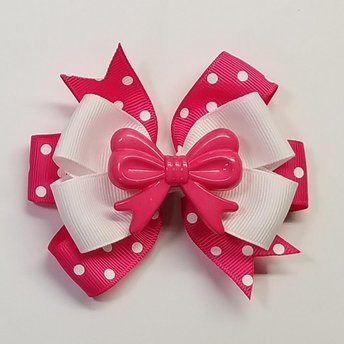 3.5" Shocking Pink Polka Dot