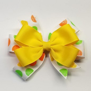 3.5" Orange Yellow Green Glitter Polka Dot 