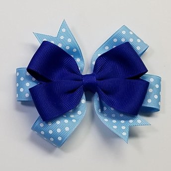 3.5" Royal Blue Light Blue Polka Dot Team Sport School 