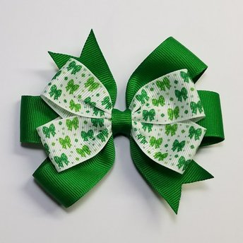 3.5" Green Polka Dot Bow
