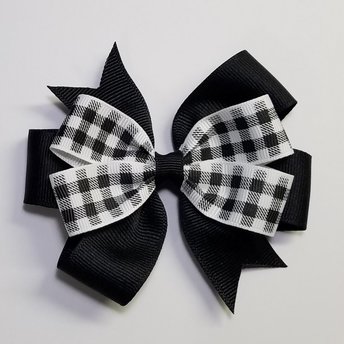 3.5" Black White Buffalo Plaid